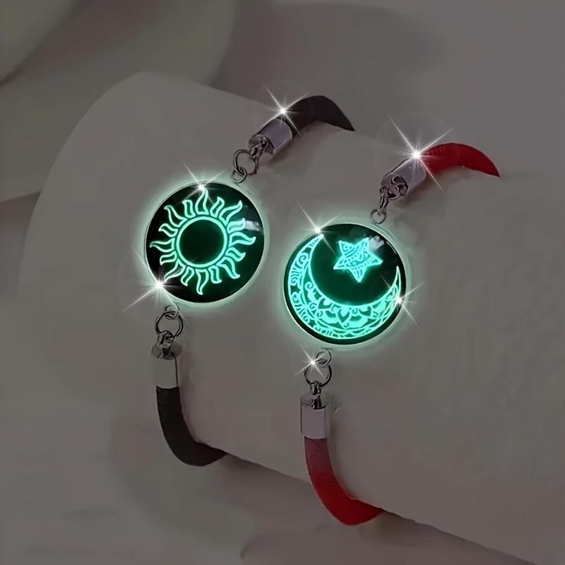 🔥 2-Pack Sun & Moon Bracelets – Luminous Couples Jewelry for Long-Distance Love