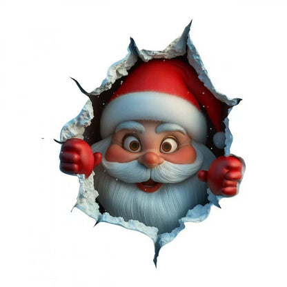 🎄Christmas Limited-Time Offer: 3D Santa Claus Breaking Through the Wall Sticker