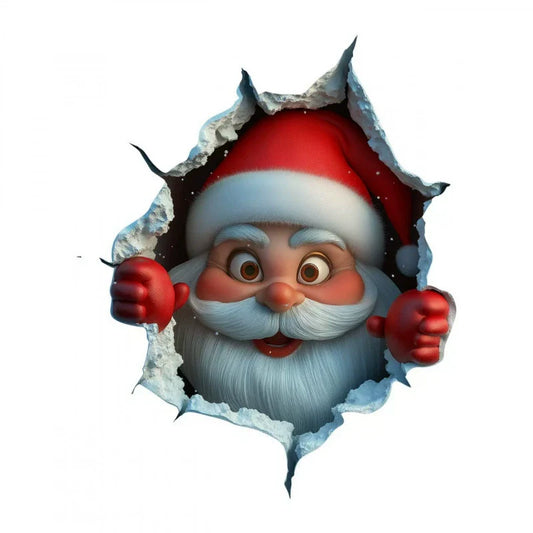 🎄Christmas Limited-Time Offer: 3D Santa Claus Breaking Through the Wall Sticker
