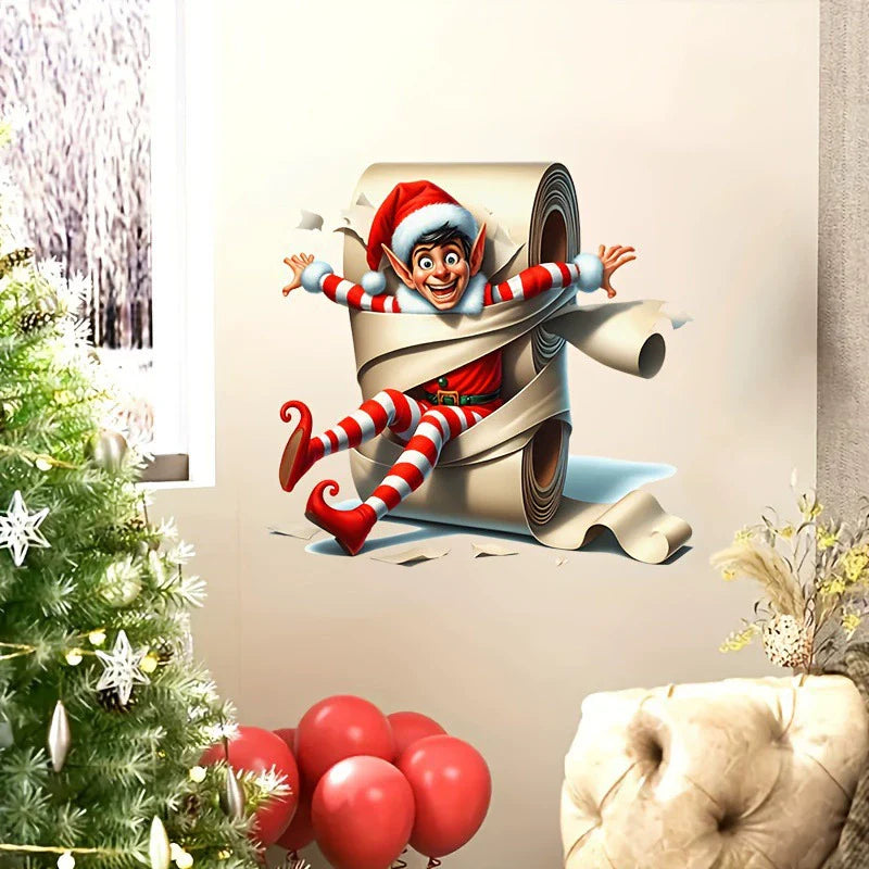 🎄Christmas Limited-Time Offer: 3D Santa Claus Breaking Through the Wall Sticker