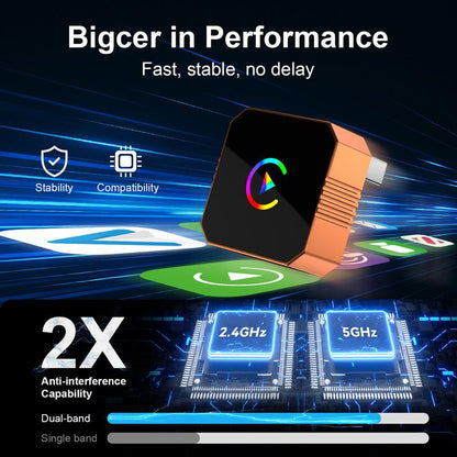 Aimoon New CarPlay 2026 Wireless Adapter for iPhone/Android Fast Connect No Delay Hands-Free Calling Electronic Charger CarPlay Adapter